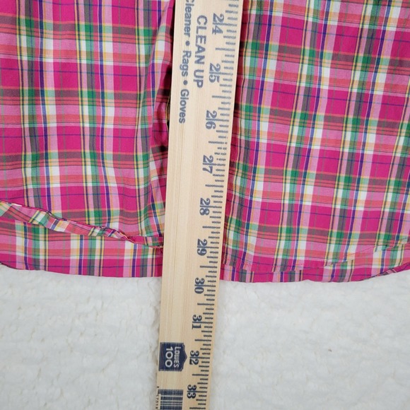 Ralph Lauren Mens Custom Fit Plaid Button Down Shirt Pink Green Cotton Medium - Picture 9 of 16